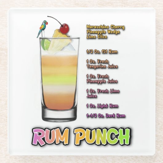 RUM PUNCH Cocktail Rezeption Glasuntersetzer (Vorderseite)