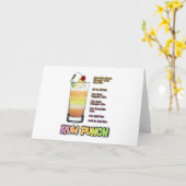 RUM PUNCH Cocktail Rezeption Karte (Gelbe Blume)