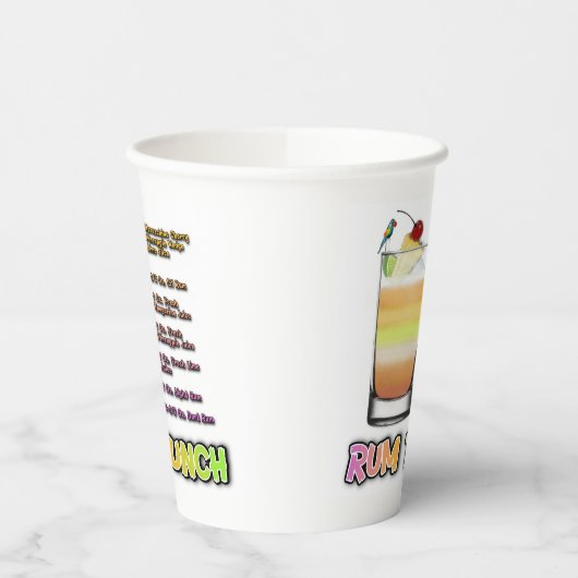 RUM PUNCH Cocktail Rezeption Pappbecher (Links)