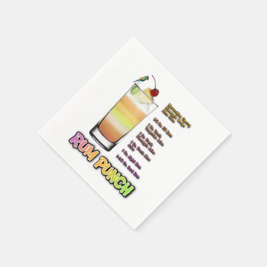 RUM PUNCH Cocktail Rezeption Serviette (Ecke)