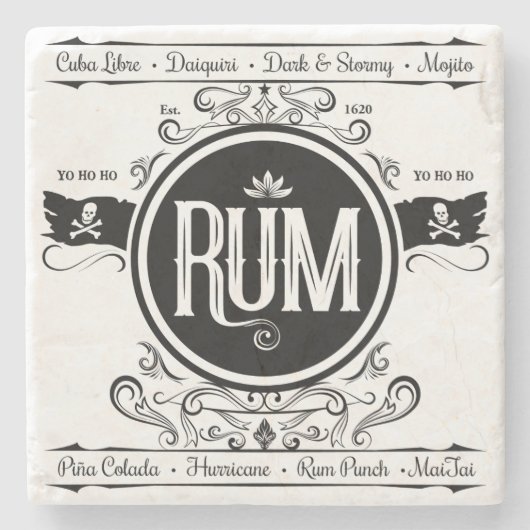 Rum-Untersetzer Steinuntersetzer (Vorderseite)