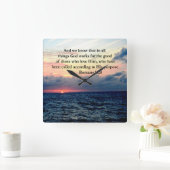 RUMÄNE 8:28 SCHLECHT QUADRATISCHE WANDUHR (Zuhause)