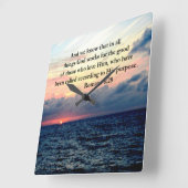 RUMÄNE 8:28 SCHLECHT QUADRATISCHE WANDUHR (Winkel)