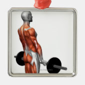 Rumäne Deadlift Silbernes Ornament (Vorne)