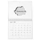 Rumänien 3D-Karte Kalender (Mär 2027)