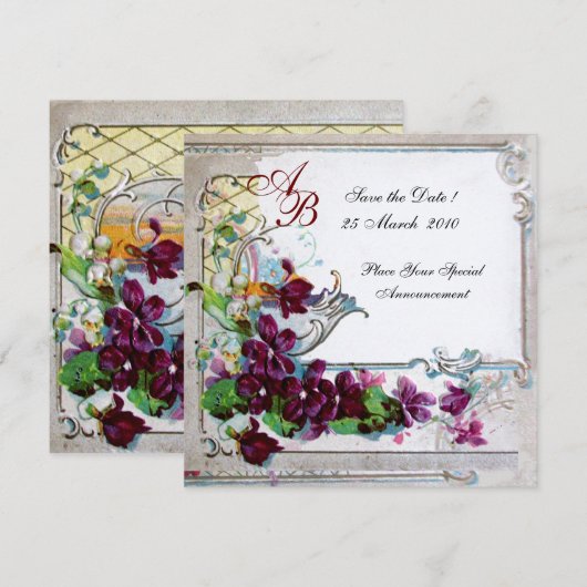 RUMÄNIEN 4 MONOGRAMM 2 EINLADUNG (Vorne/Hinten)