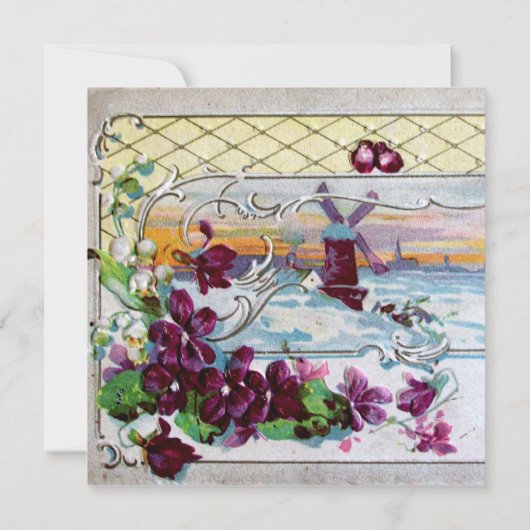 RUMÄNIEN 4 MONOGRAMM, blau Einladung (Rückseite)