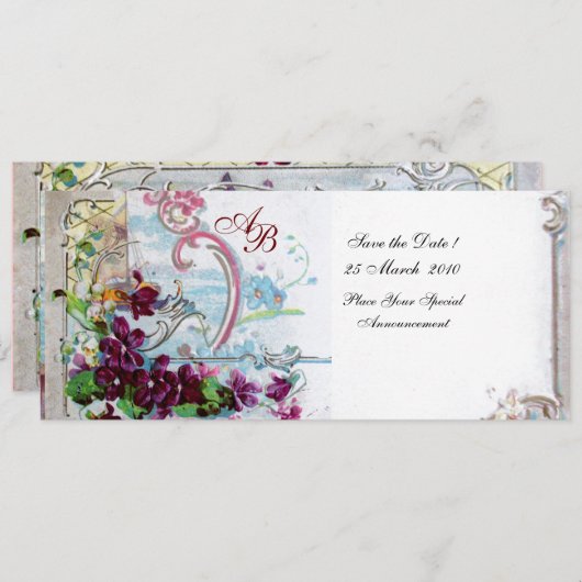 RUMÄNIEN 4 MONOGRAMM EINLADUNG (Vorne/Hinten)