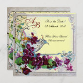 RUMÄNIEN 4 MONOGRAMM, Gelb Einladung (Vorne/Hinten)