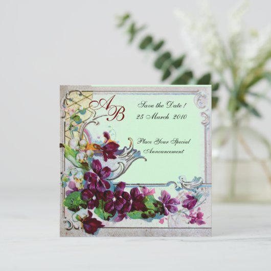 RUMÄNIEN 4 MONOGRAMM, grün Einladung (Stehend Vorderseite)