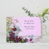RUMÄNIEN 4 MONOGRAMM, rosa Einladung (Stehend Vorderseite)