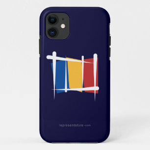 Rumänien-Bürsten-Flagge iPhone 11 Hülle