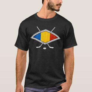 Rumänien Eishockey-T - Shirt mit Zurück Print