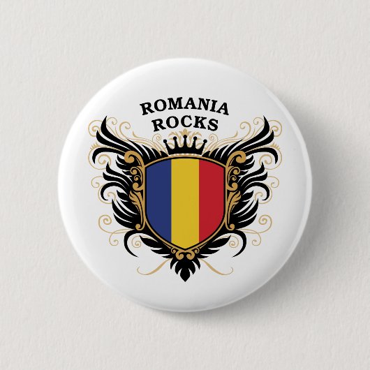 Rumänien-Felsen Button (Vorderseite)