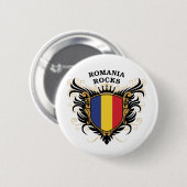 Rumänien-Felsen Button (Vorne & Hinten)