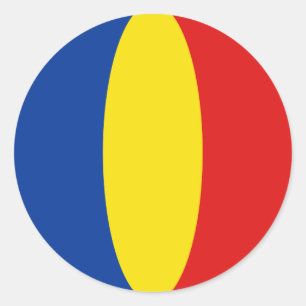 Rumänien Fischauge Flaggenaufkleber Runder Aufkleber