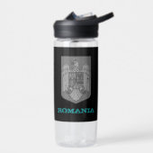 Rumänien - Fitness und rumänisches Wappen / Flagge Trinkflasche (Links)