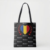 Rumänien Flag & Herz, rumänische Flaggenmode /spor Tasche (Vorderseite)