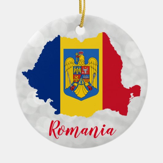 Rumänien - Flag-Karte Keramik Ornament (Vorne)