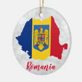 Rumänien - Flag-Karte Keramik Ornament (Links)