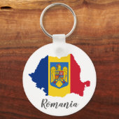 Rumänien - Flag-Karte Schlüsselanhänger (Vorderseite)