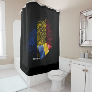 Rumänien-Flagge Duschvorhang