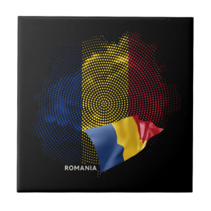 Rumänien-Flagge Fliese