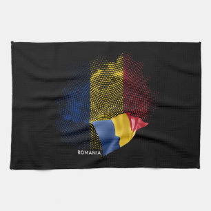 Rumänien-Flagge Geschirrtuch