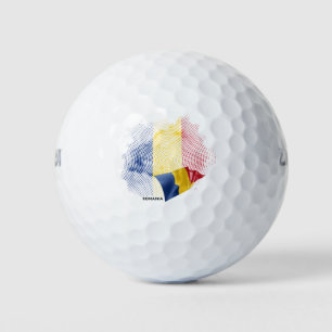 Rumänien-Flagge Golfball