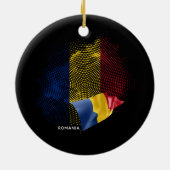 Rumänien-Flagge Keramik Ornament (Hinten)