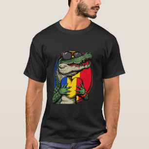 Rumänien-Flagge Rumänischer Stolz Alligator-Herz R T-Shirt