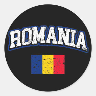 Rumänien-Flagge Runder Aufkleber