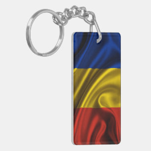 Rumänien Flagge Stoff Schlüsselanhänger