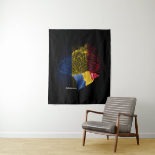 Rumänien-Flagge Wandteppich