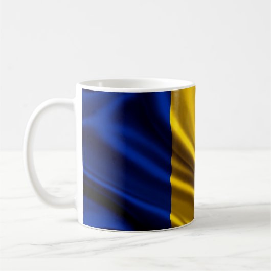 Rumänien-Flaggen-Gewebe Kaffeetasse (Links)