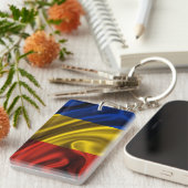 Rumänien-Flaggen-Gewebe Schlüsselanhänger (Vorderseite rechts)