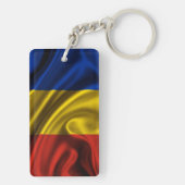 Rumänien-Flaggen-Gewebe Schlüsselanhänger (Rückseite)