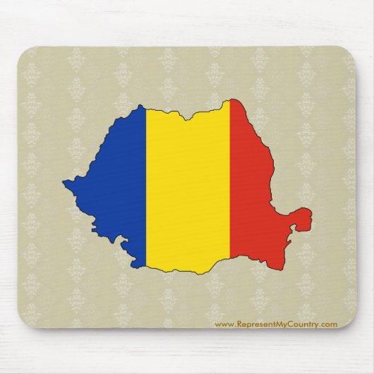 Rumänien-Flaggen-Karte Größengleich Mousepad (Vorne)