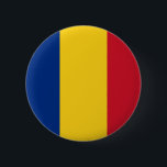 Rumänien-Flaggen-Knopf Button<br><div class="desc">Knopf mit der Flagge von Rumänien.</div>