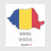 Rumänien Flaggenkarte Aufkleber (Blatt)