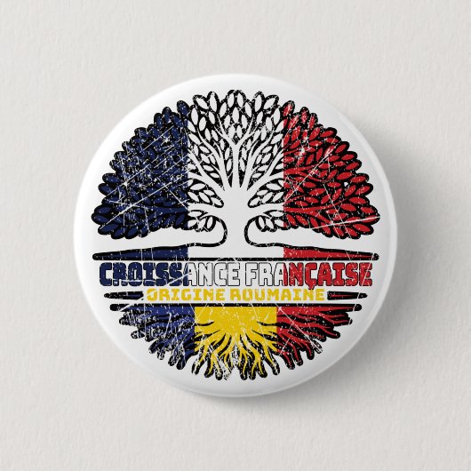 Rumänien - Französisch-Französisch-Tree-Roots-Flag Button (Vorderseite)