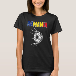 Rumänien Fußballball Im Netz Unterstützen Sie Die T-Shirt