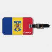 Rumänien Gepäckmarken, patriotische rumänische Fla Gepäckanhänger (Vorderseite horizontal)