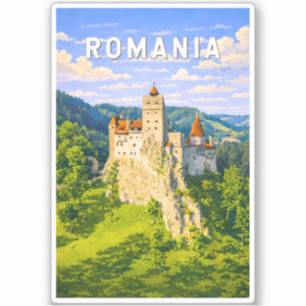 Rumänien Illustration Reise Kunst Vintage Aufkleber