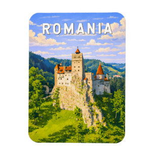 Rumänien Illustration Reise Kunst Vintage Magnet
