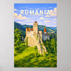 Rumänien Illustration Reise Kunst Vintage Poster