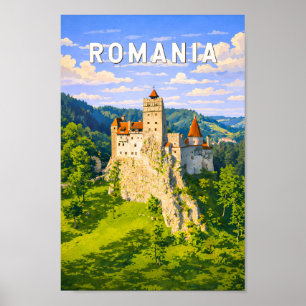 Rumänien Illustration Reise Kunst Vintage Poster