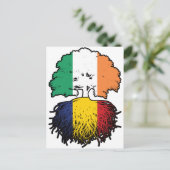 Rumänien Irisch Irland Tree Roots Flag Postkarte (Stehend Vorderseite)