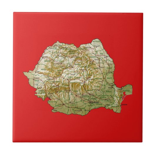 Rumänien-Karten-Fliese Fliese (Vorderseite)