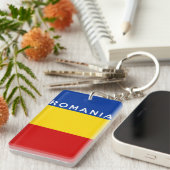 Rumänien-Landesflaggesymbol-Namentext Schlüsselanhänger (Vorderseite rechts)